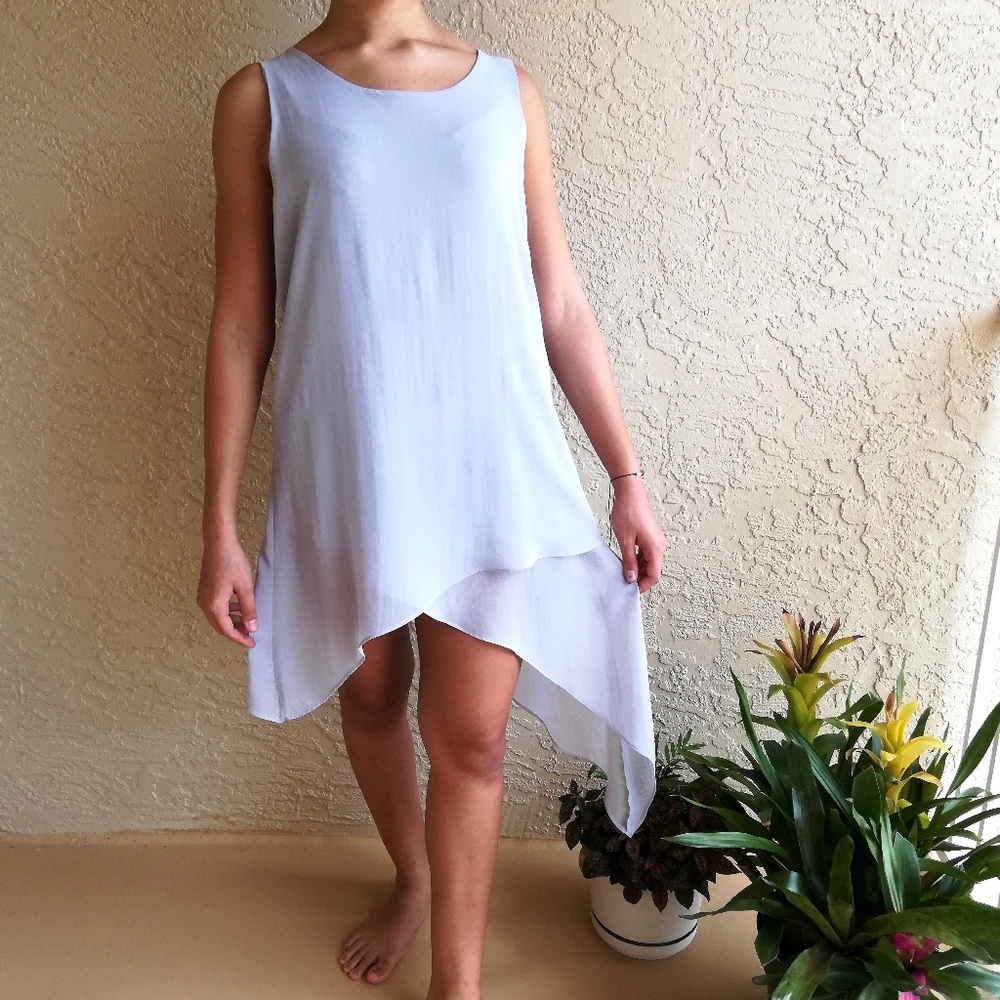 Saks Fifth Avenue Flowy Lightweight Lavender/Gray Sleeveless Dress, Size Medium